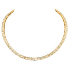 Alexander Beverly Hills Collier de tennis en or jaune 18k et diamant jaune 53,99ct