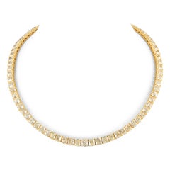 Alexander Beverly Hills 53.99ct Yellow Diamond Tennis Necklace 18k Yellow Gold
