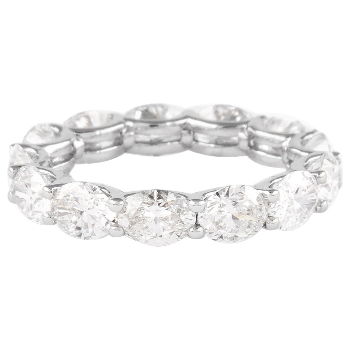 Alexander Beverly Hills 5,39ct Diamante ovale East West Mezza Eternità 18k s.7