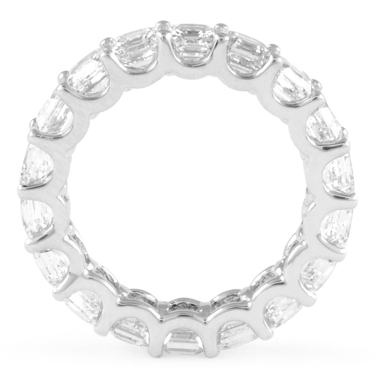 Alexander Beverly Hills 5.49ct Asscher Cut Diamond D/E VVS Eternity Band S-5.75 In New Condition For Sale In BEVERLY HILLS, CA