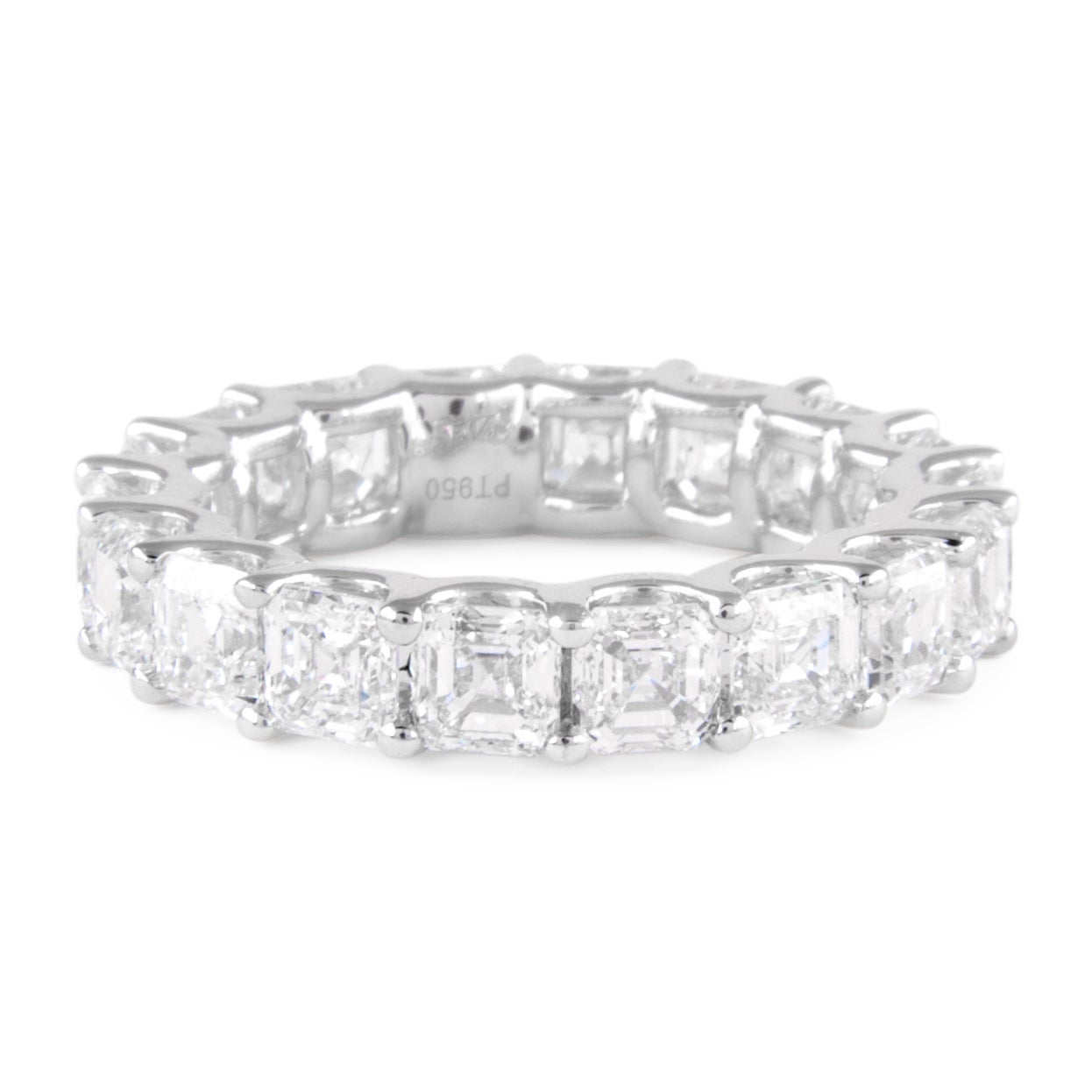 Alexander Beverly Hills 5.49ct Asscher Cut Diamond D/E VVS Eternity Band S-5.75 For Sale
