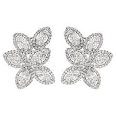 Alexander Beverly Hills 5,53 Karat Illusion Set Cluster-Diamant-Ohrringe 18k