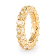 Alexander Beverly Hills 5.64ct Yellow Oval Diamond Eternity 18k Yellow Gold 5.25