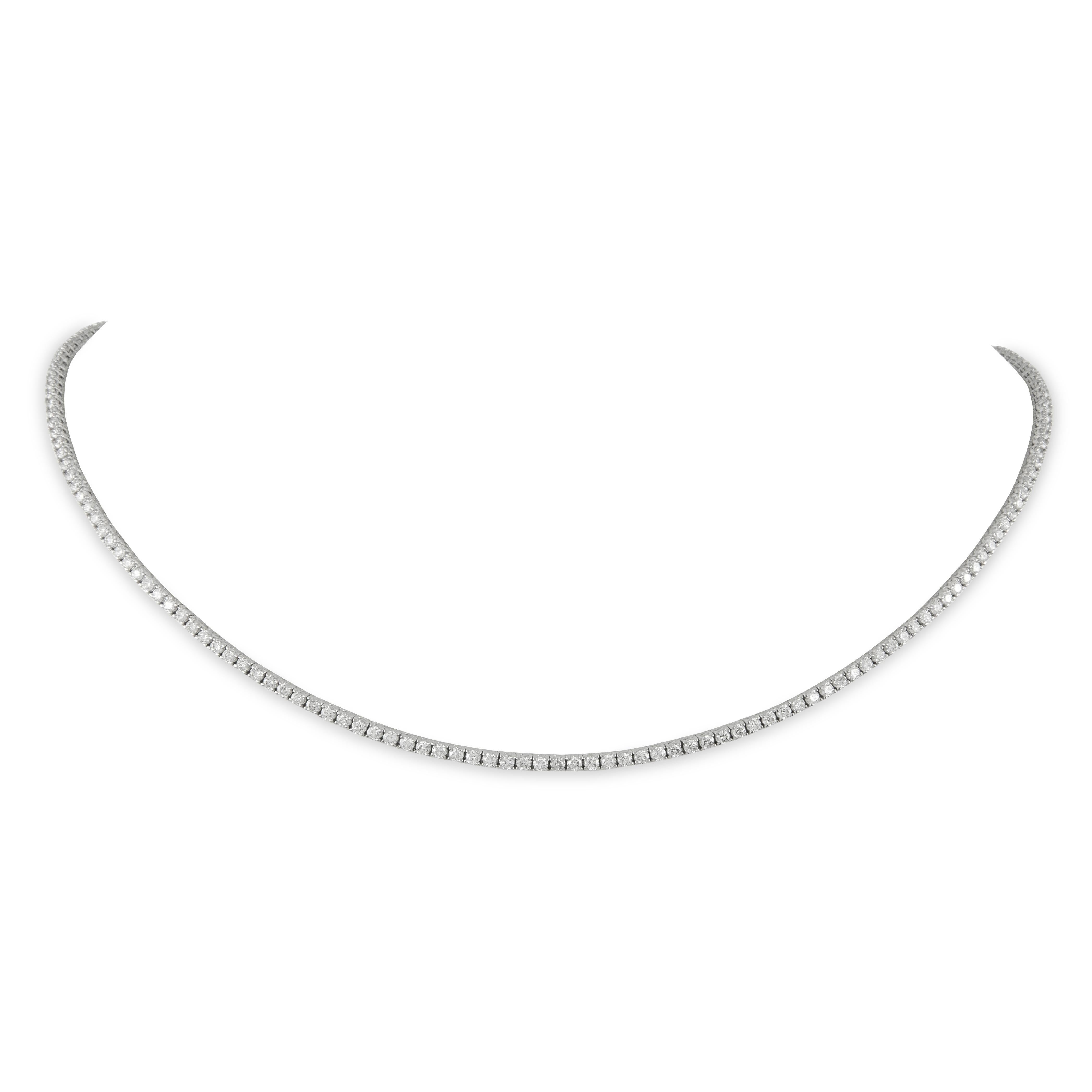 Alexander Beverly Hills Collar de tenis con diamantes de 5,70 ct Oro blanco de 18 quilates 16,5 pulg. Corte redondo en venta