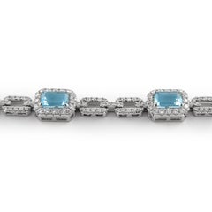 Alexander Beverly Hills 5.71 Carat Aquamarine & Diamond Bracelet 18k White Gold