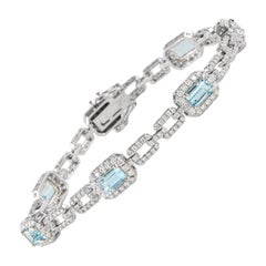Alexander Beverly Hills Pulsera de aguamarina y diamantes de 5,71 quilates y oro blanco de 18k