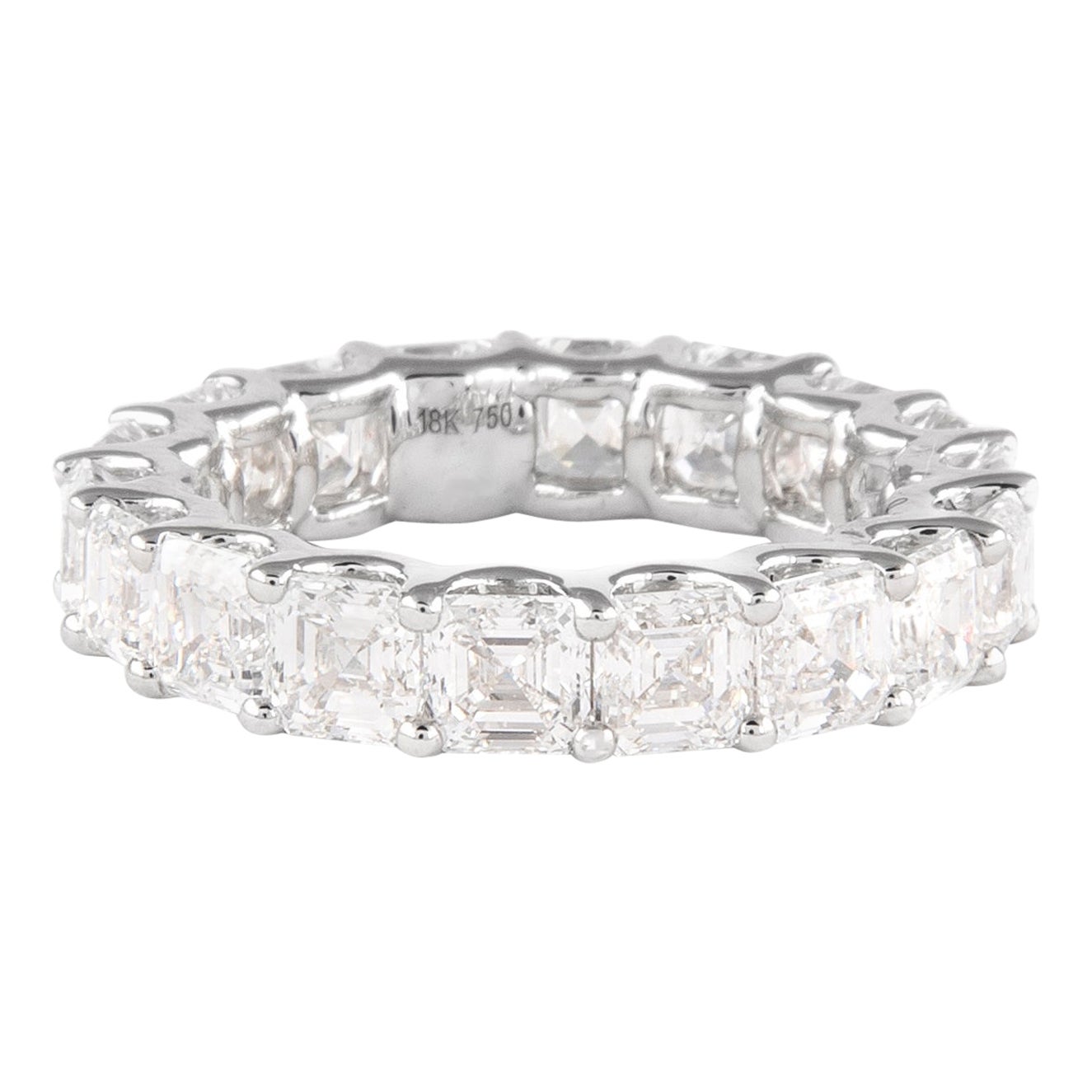 Alexander Beverly Hills 5.71ct Asscher Cut Diamond D/E VVS Eternity Band 18k 5.5