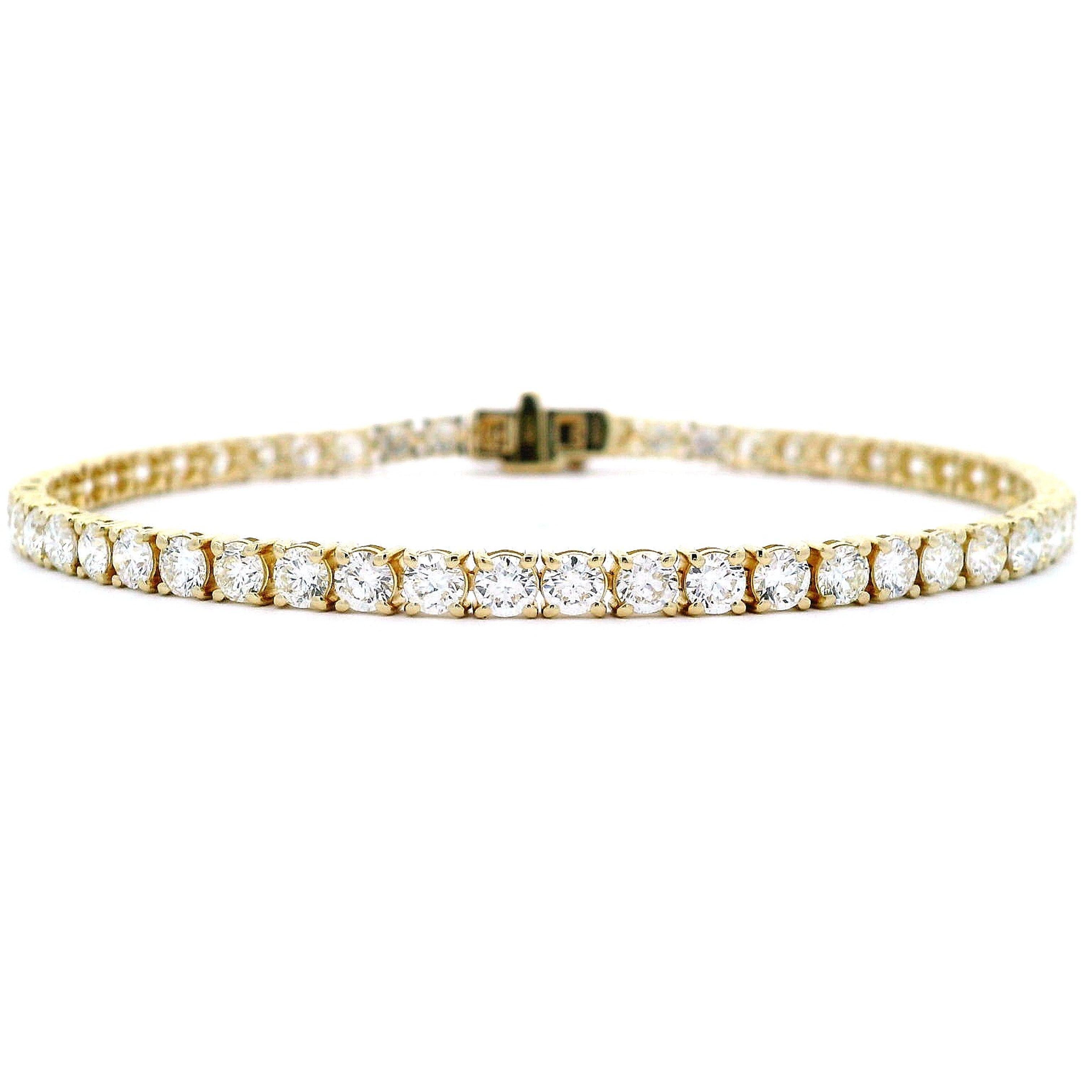 Contemporary Alexander Beverly Hills 5.78ct Diamond Tennis Bracelet 18k Yellow Gold For Sale