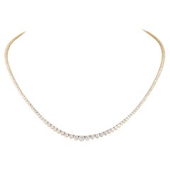 Alexander Beverly Hills 5.82ct Diamond Tennis Riviera Necklace Yellow Gold