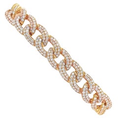 Alexander Beverly Hills Pulsera de eslabones cubanos con diamantes de 5,85 quilates Oro amarillo de 18k