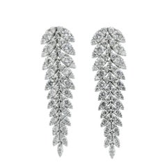 Alexander Beverly Hills 5.86ct Cascading Diamond Leaf Earrings White Gold