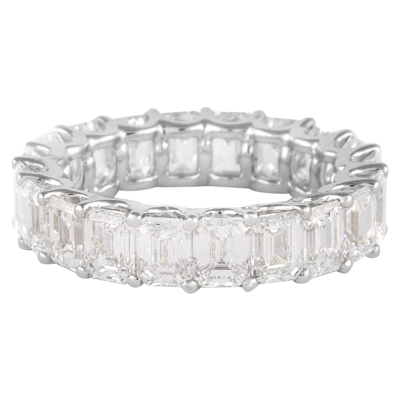 Alexander Beverly Hills 5,89ct F VVS Smaragdschliff Diamant Eternity Band 18k S-5