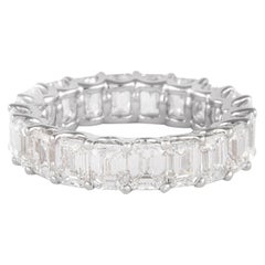 Alexander Beverly Hills 5.89ct F VVS Emerald Cut Diamond Eternity Band 18k S-5