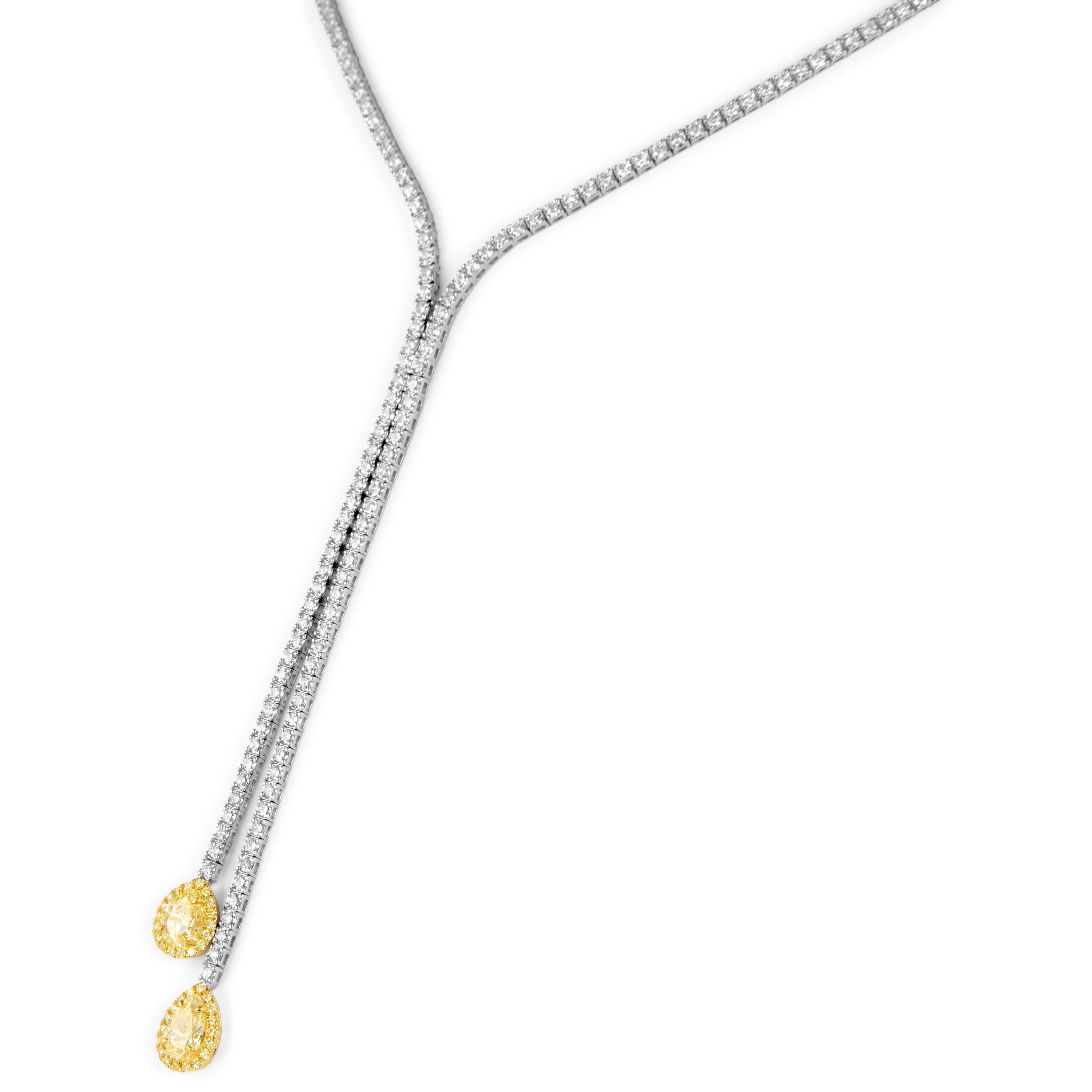 Taille poire Alexander Beverly Hills Collier goutte en or 18 carats avec diamant jaune fantaisie de 5,92 carats en vente