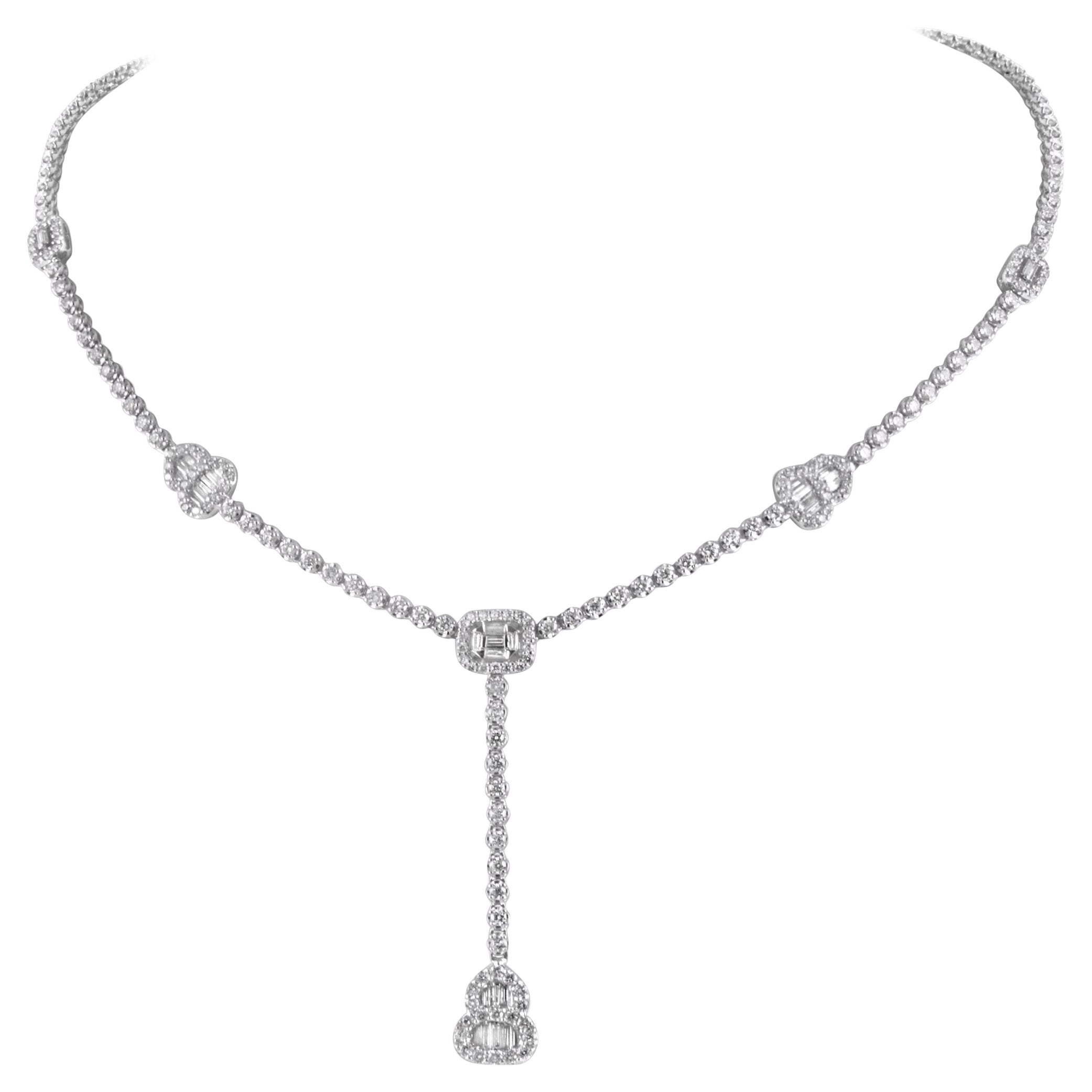 Alexander Beverly Hills 6,02ct Collana con diamanti incastonati a illusione in oro bianco 18k