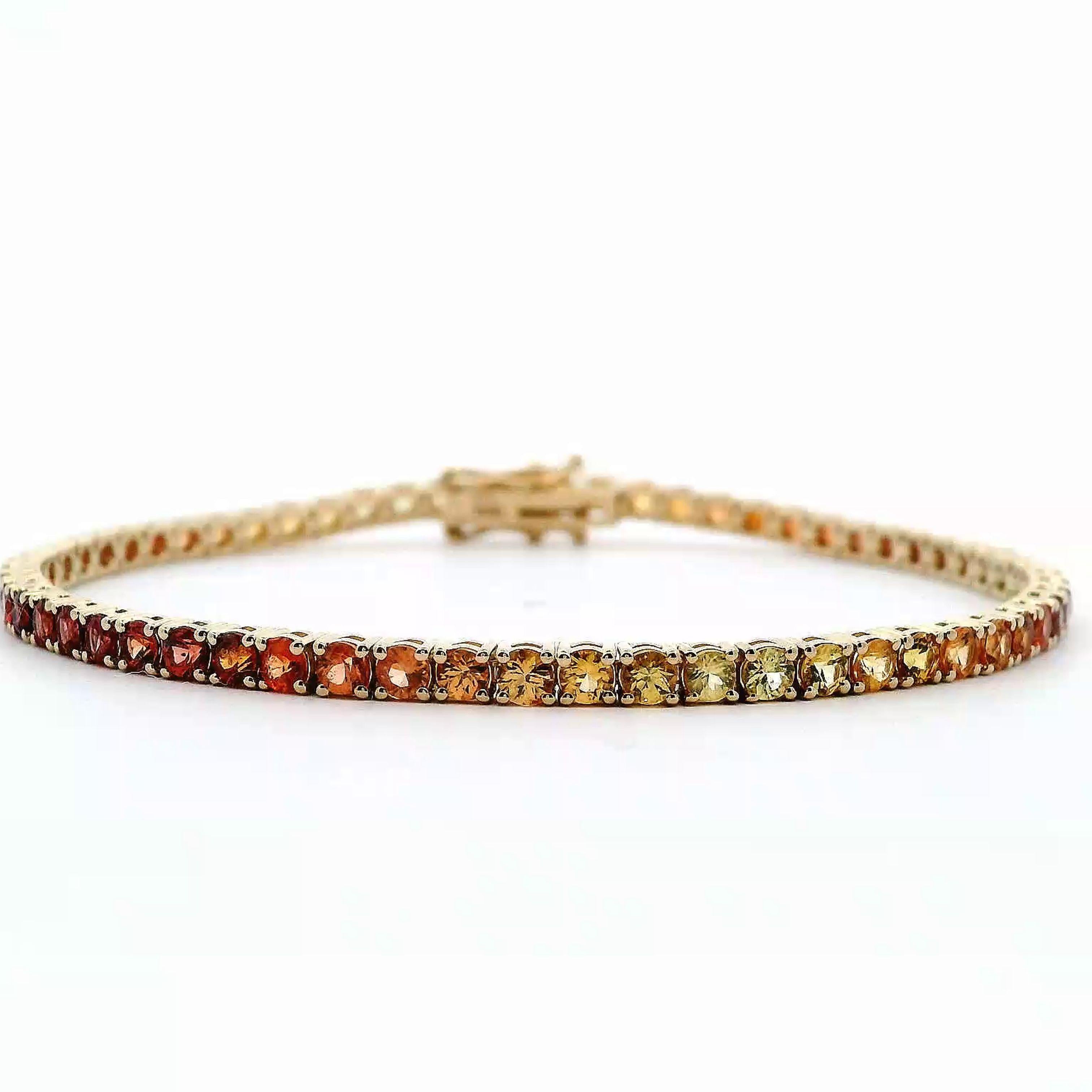Alexander Beverly Hills Pulsera de zafiro amarillo-naranja de 6,04 ct Contemporáneo en venta