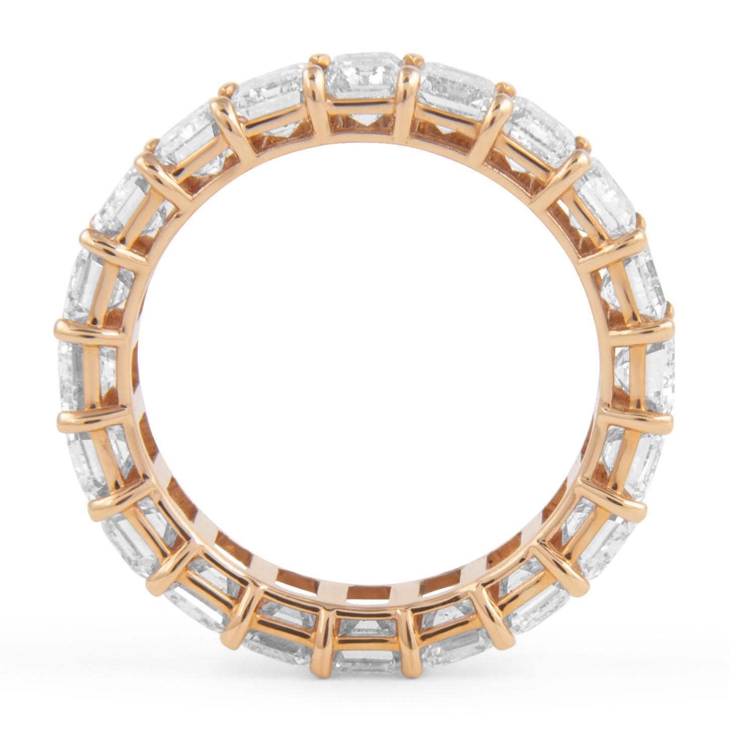Alexander Beverly Hills 6.23ct Emerald Cut Diamond Eternity Band 18k Rose Gold In New Condition In BEVERLY HILLS, CA