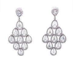Alexander Beverly Hills Pendientes araña de diamantes pera 6,28 ct Oro blanco 18k