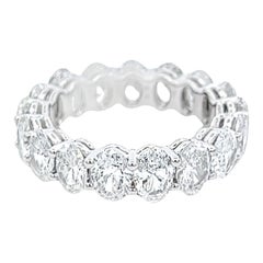 Alexander Beverly Hills 6,33ct Oval Cut Diamond Eternity Band 18k Weißgold 6,5