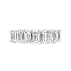 Alexander Beverly Hills 6.36ct Emerald Cut Diamond Eternity Band 18k S.5.5