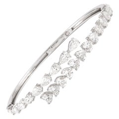 Alexander Beverly Hills 6.40ct Heart & Pear Shape Diamond Bangle Bracelet 18k
