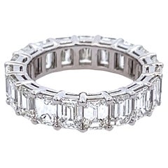 Alexander Beverly Hills 6.47ct Emerald Cut Diamond Eternity Band 18k S.5.5