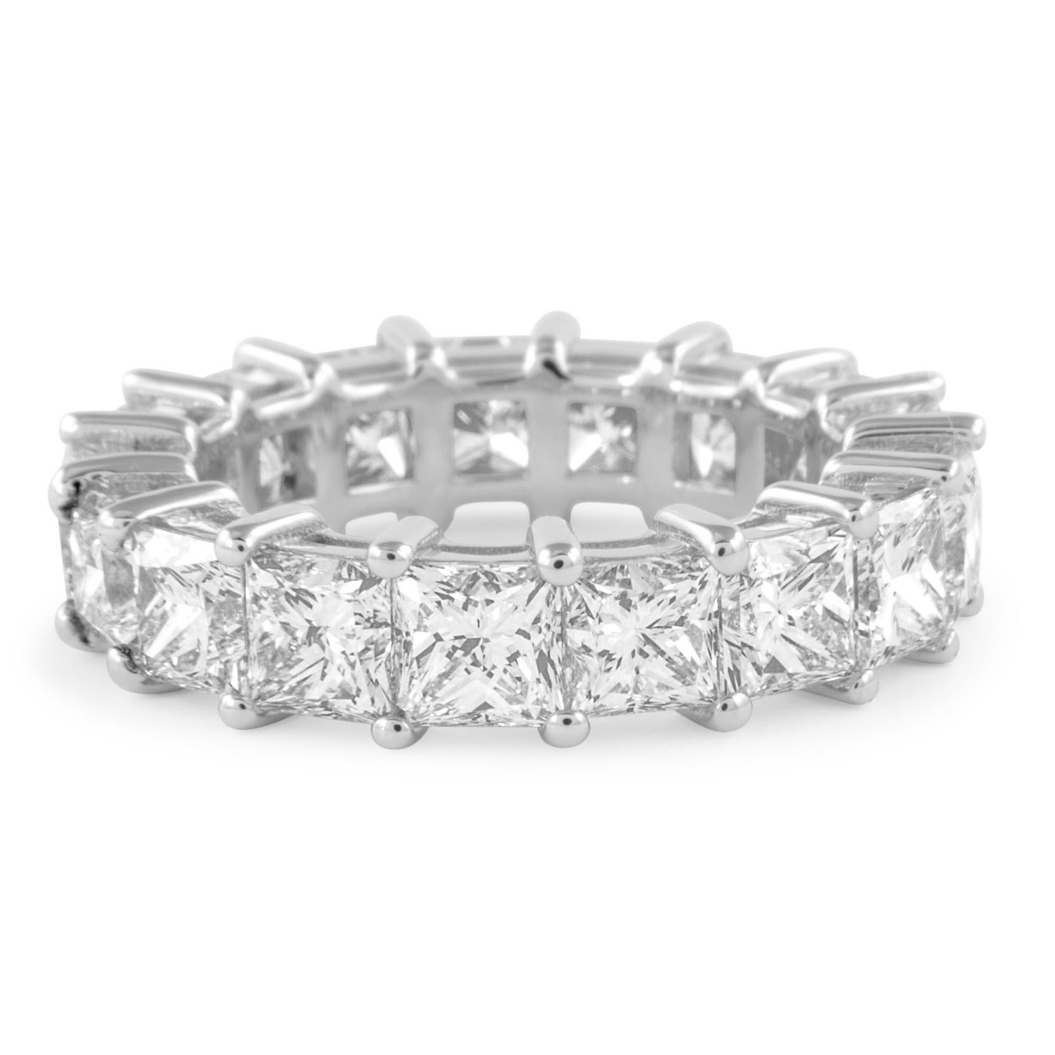 Alexander Beverly Hills 6.80ct Princess Cut Diamond Eternity Band 18k S.5 In New Condition In BEVERLY HILLS, CA