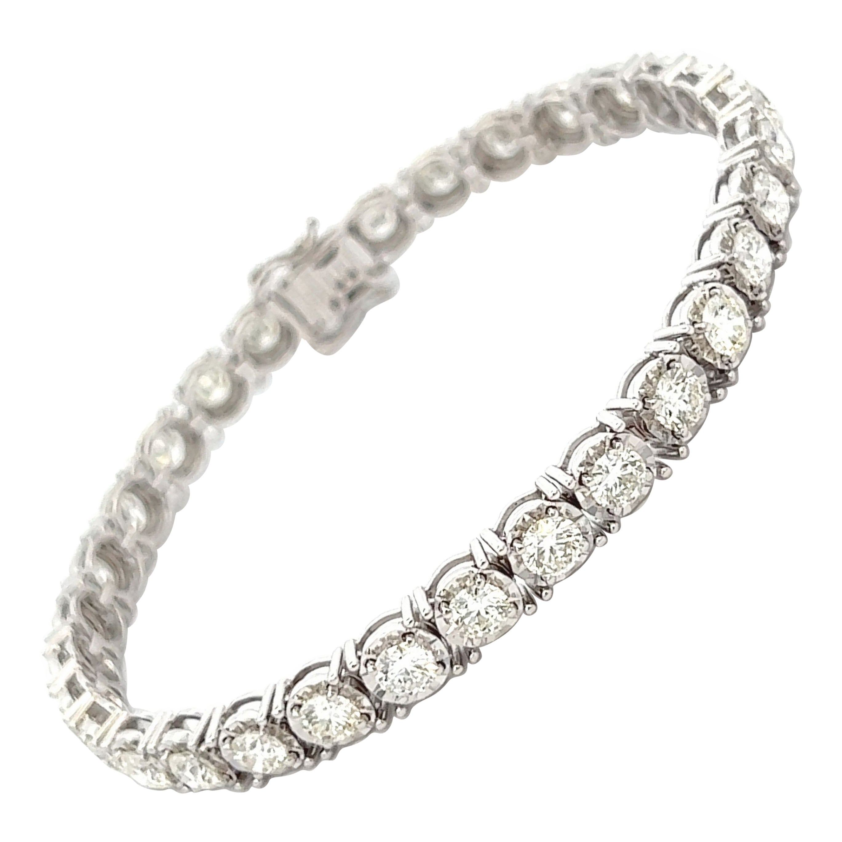 Alexander Beverly Hills Pulsera de tenis de diamantes de 6,84 ct Oro blanco de 18 quilates