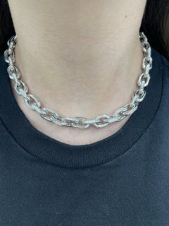 Alexander Beverly Hills 7.02ct Diamond Link Necklace 18k White Gold
