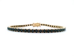Alexander Beverly Hills Bracciale tennis con diamanti neri da 7,06 carati in oro giallo