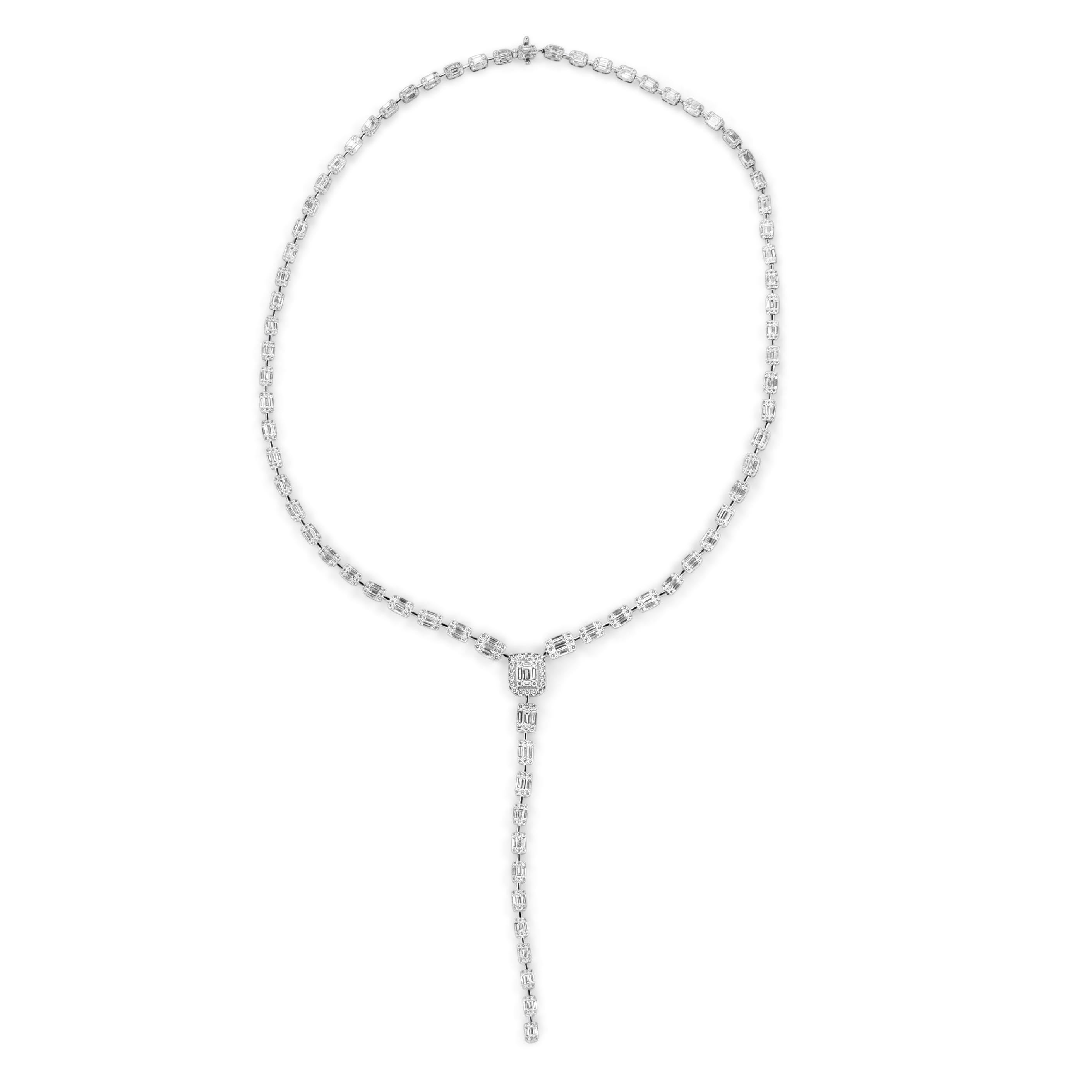 Alexander Beverly Hills Collar con gota de diamantes de 7,12 ct Oro blanco de 18 k 16 pulg. Contemporáneo en venta