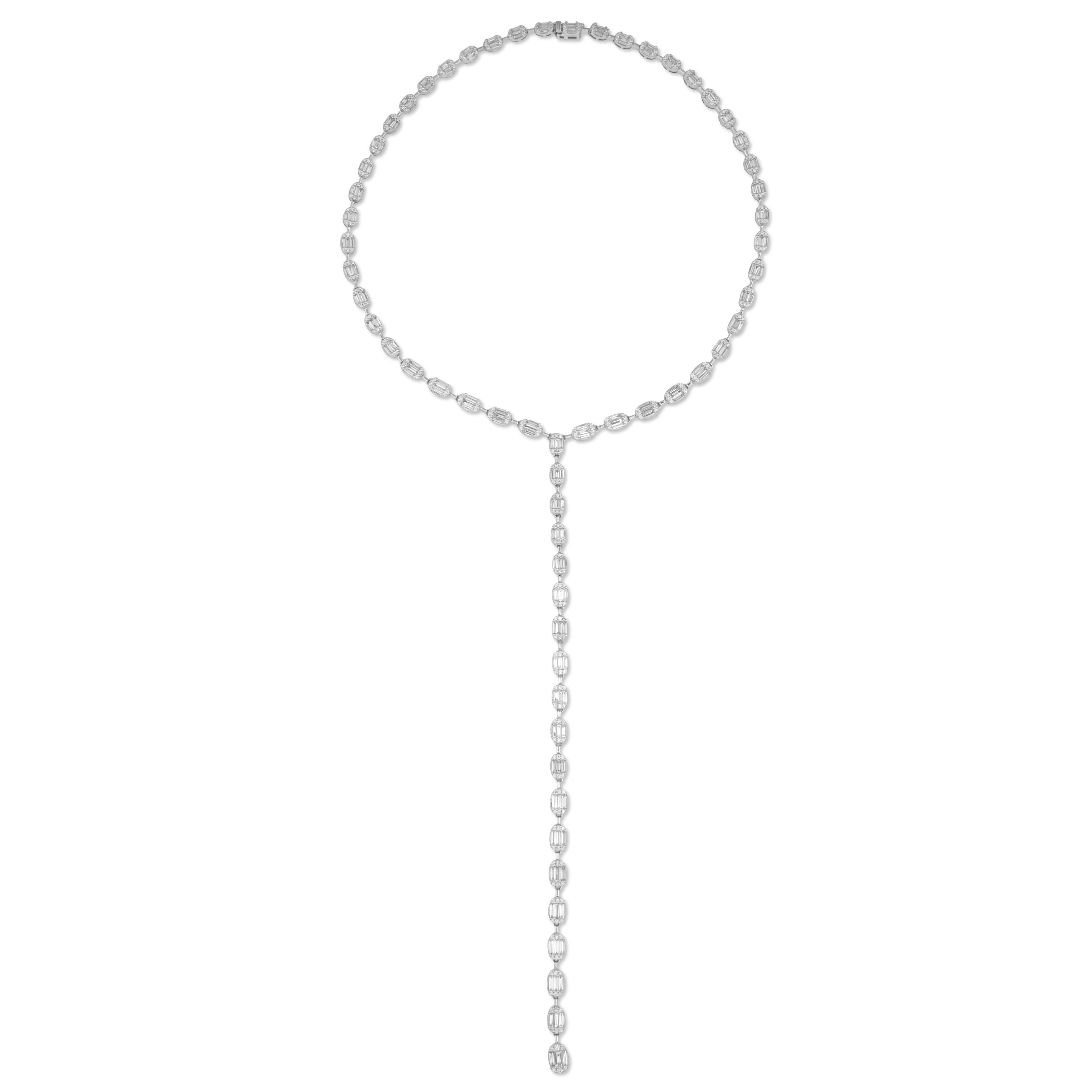 Contemporain Alexander Beverly Hills Collier à gouttes 7,21 carats en or blanc 18 carats en vente
