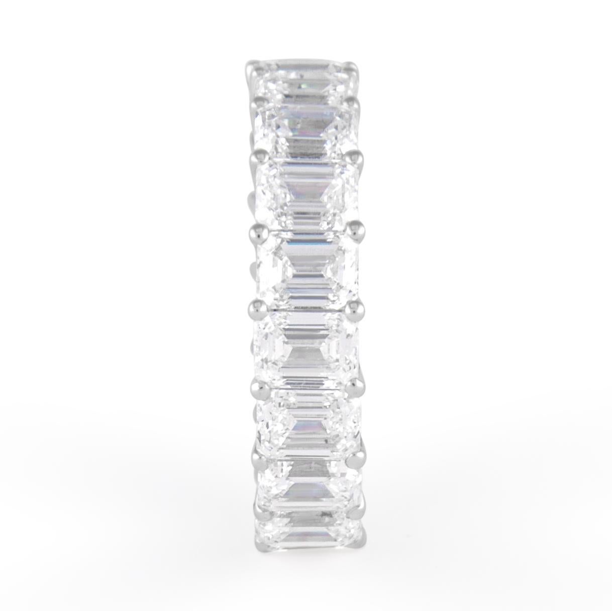 Alexander Beverly Hills 7.32ct Emerald Cut Diamond Eternity Band 18k s.6 In New Condition In BEVERLY HILLS, CA