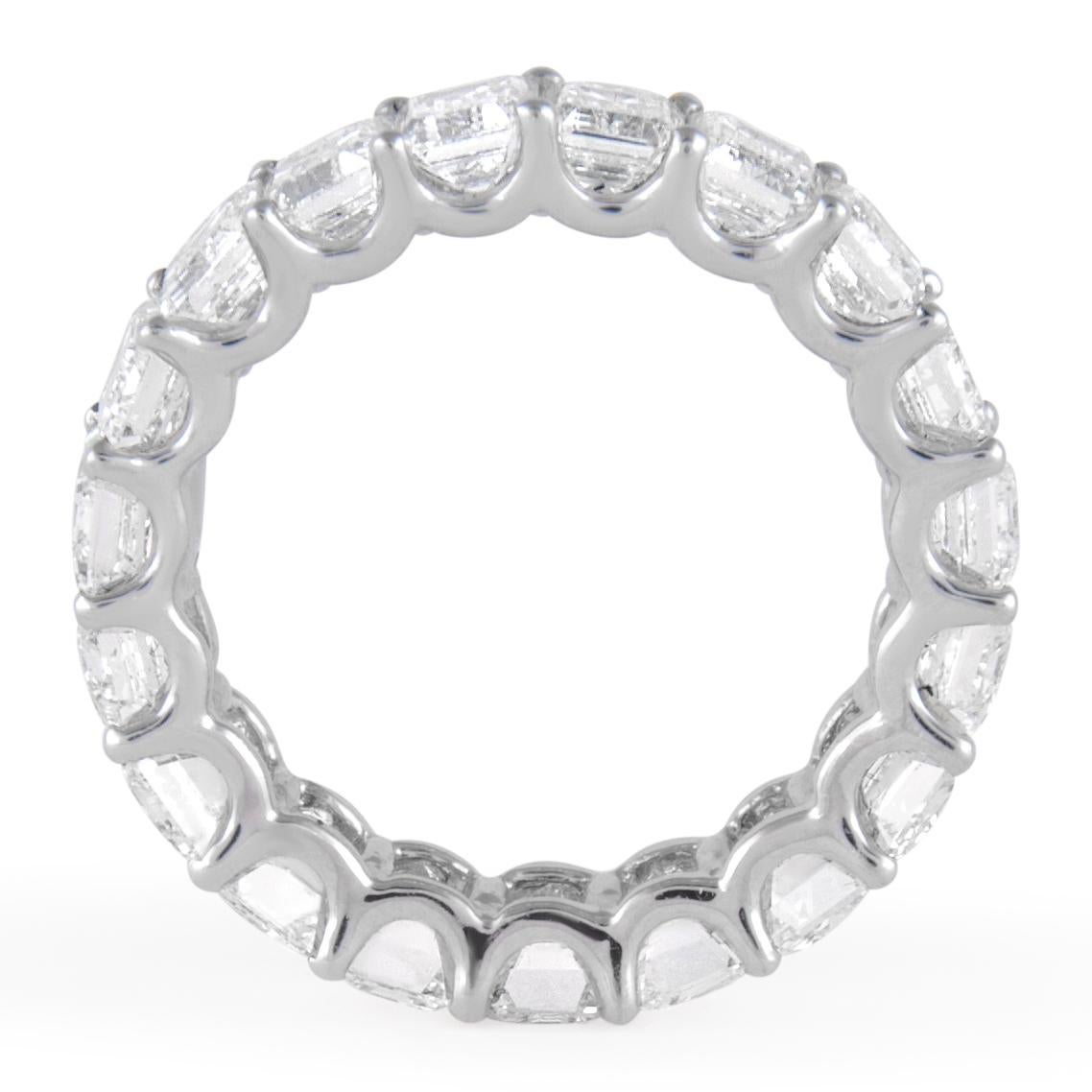 Women's Alexander Beverly Hills 7.32ct Emerald Cut Diamond Eternity Band 18k s.6