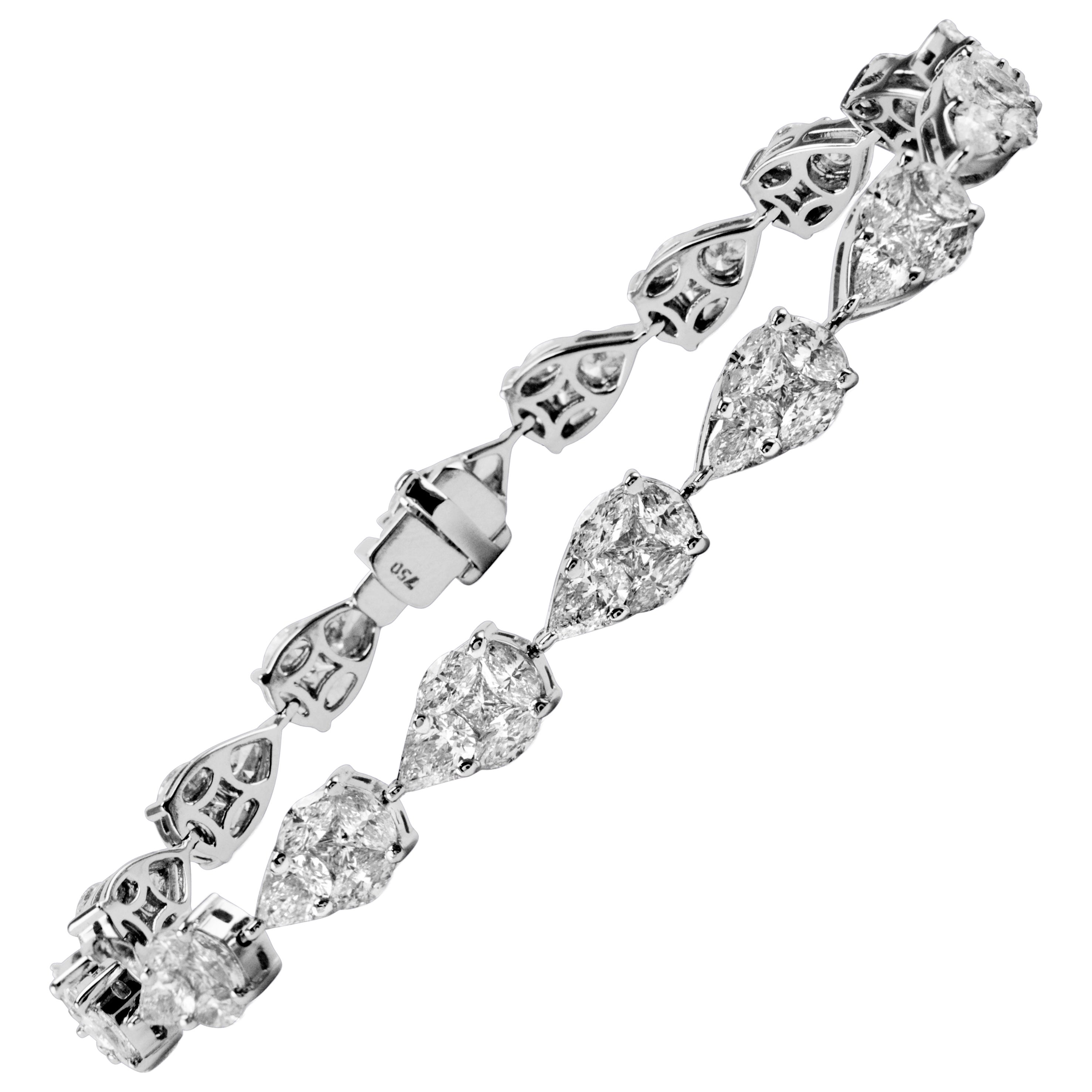 Pulsera Alexander Beverly Hills con diamantes «Illusion» de 7,42 ct, en oro blanco de 18k
