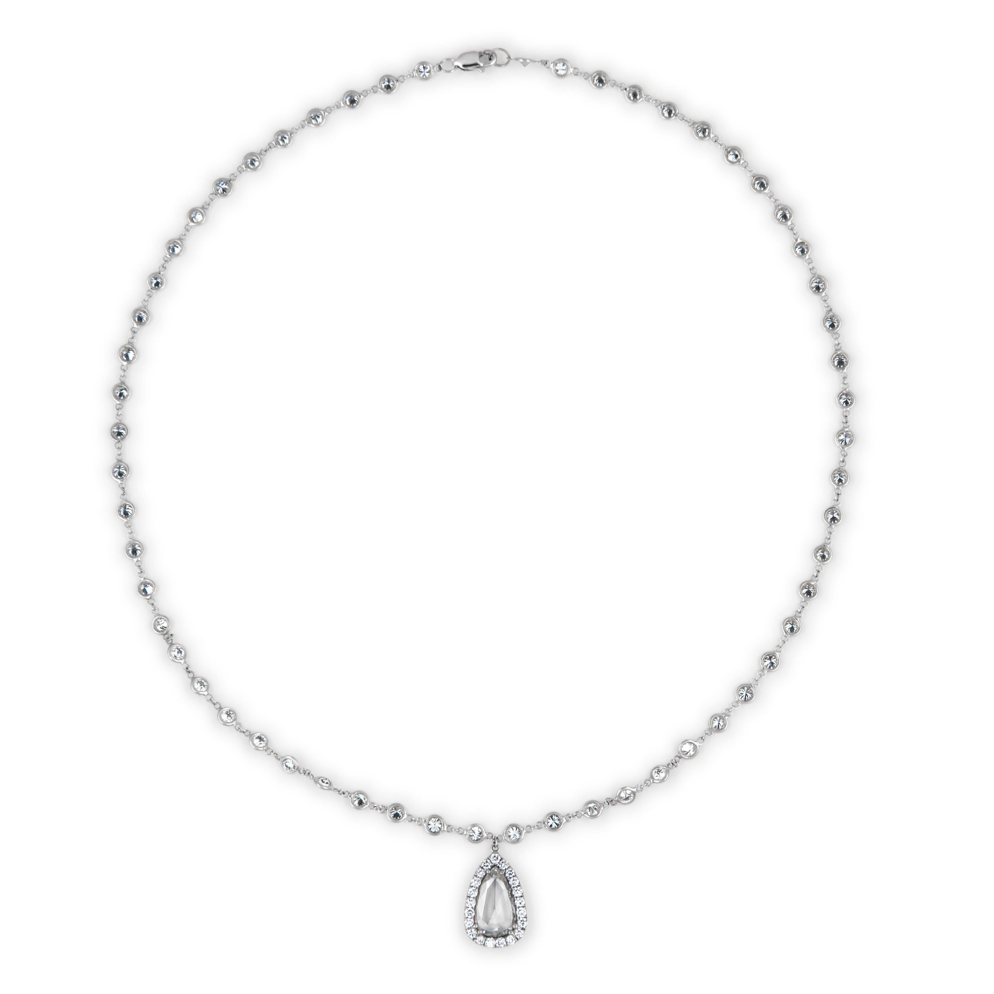 Taglio a rosa Alexander Beverly Hills 7.53ct  Diamante taglio rosa a pera in oro 18k in vendita