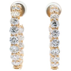 Alexander Beverly Hills Pendientes de aro con diamante redondo de 7,56 ct Oro amarillo de 18k