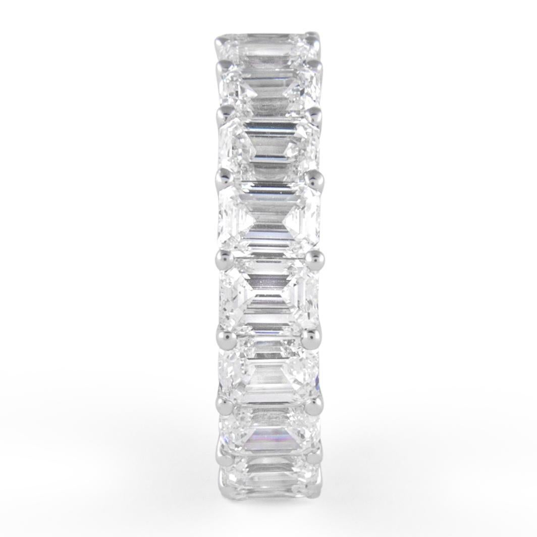 Women's Alexander Beverly Hills 7.64ct Emerald Cut Diamond Eternity Band 18k S.6