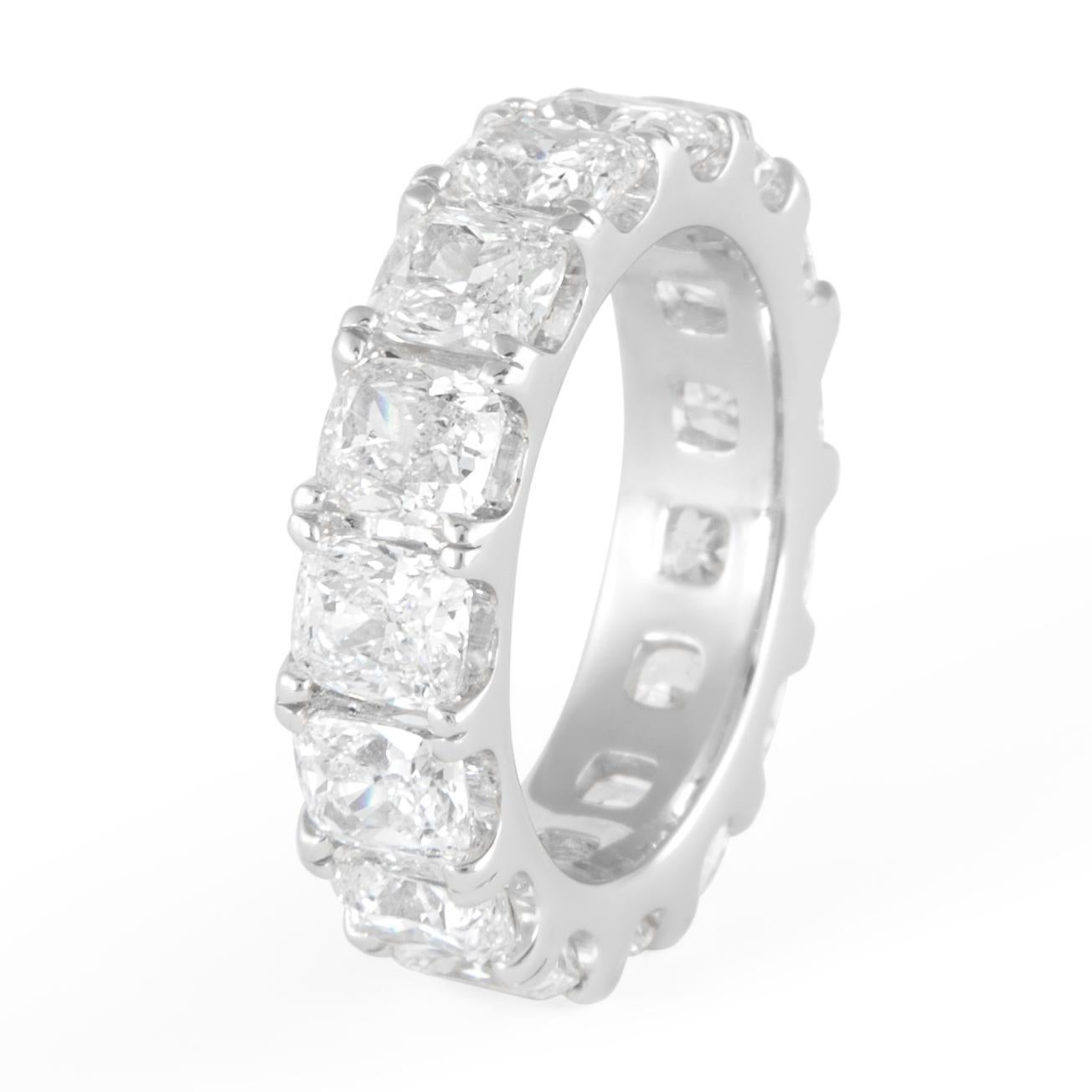 Contemporaneo Alexander Beverly Hills 7,68ct Diamante Taglio Cuscino Fascia Eternità 18k S-6.5 in vendita