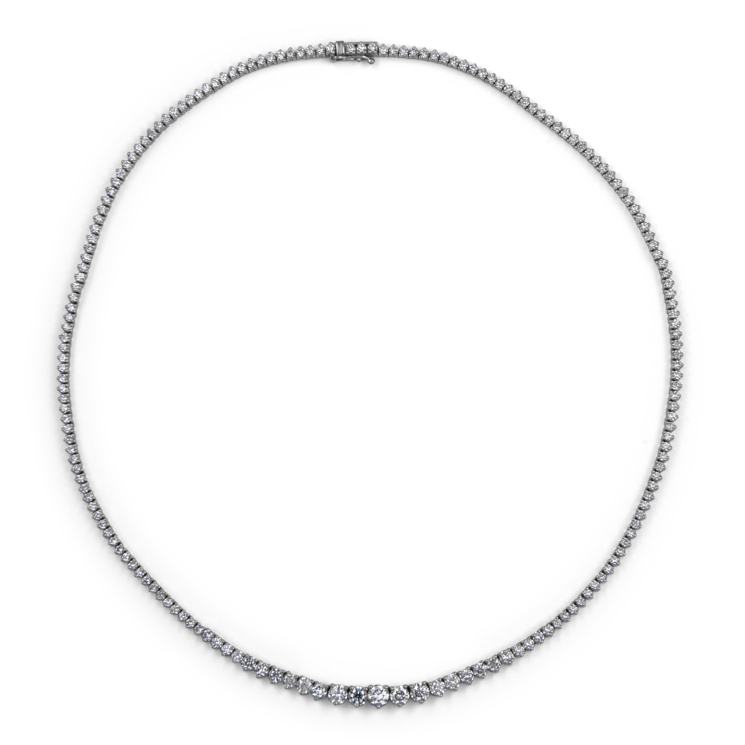 Contemporary Alexander Beverly Hills 7.70ct Diamond Tennis Riviera Necklace White Gold For Sale