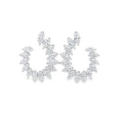 Alexander Beverly Hills 7,71 Karat Marquise-Diamant-Cluster-Ohrringe 18k Weißgold
