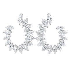 Alexander Beverly Hills Orecchini a grappolo con diamanti marquise da 7,71 carati in oro bianco 18 carati