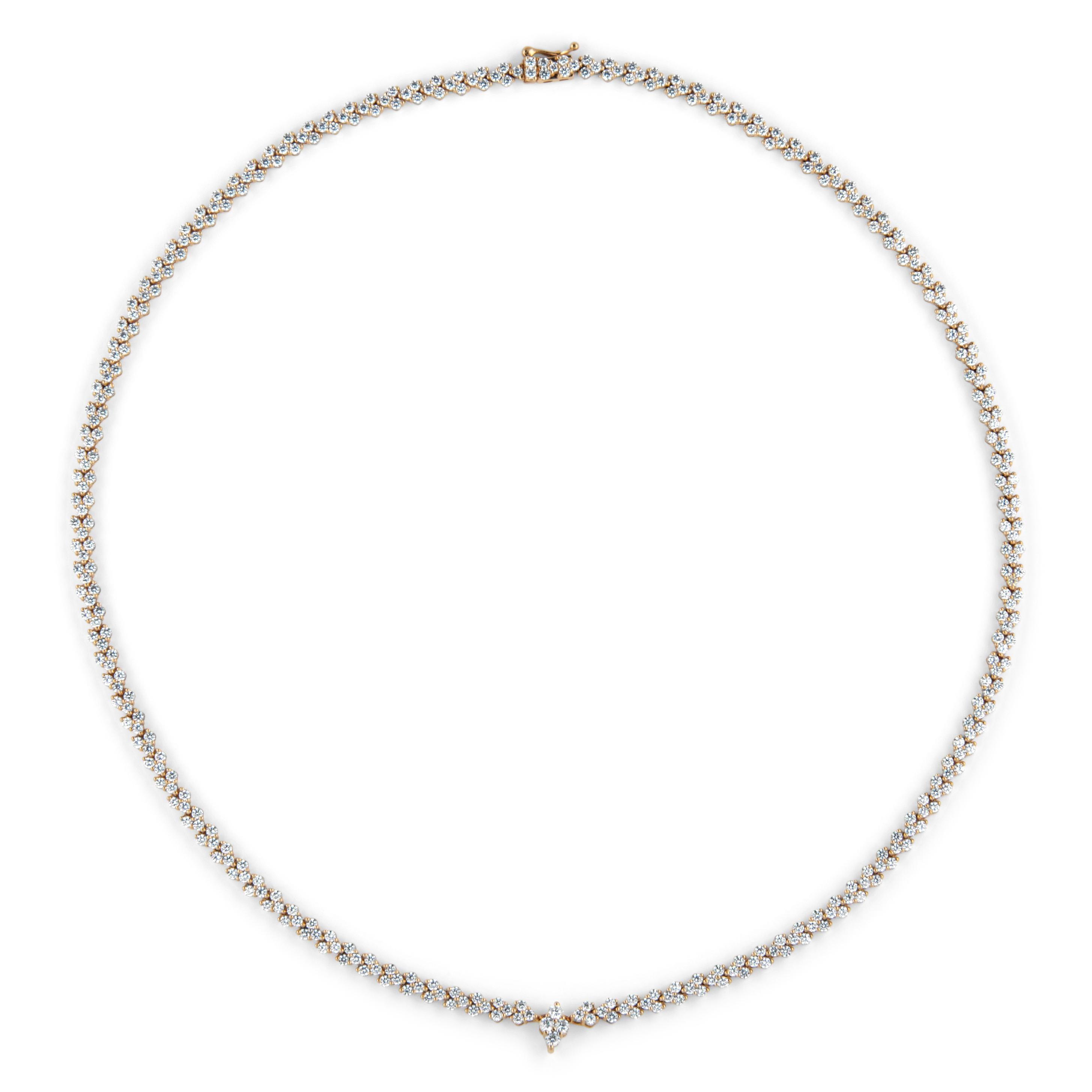Round Cut Alexander Beverly Hills 7.79ct Diamond Necklace Pendant Latch 18k Rose Gold For Sale
