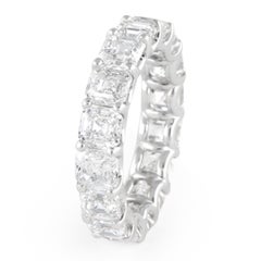 Alexander Beverly Hills, diamant taille Asscher 8,18 carats F/G VS, éternité 18 carats s6,5