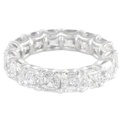 Alexander Beverly Hills 8.18ct Asscher Cut Diamond F/G VS Eternity 18k s6.5