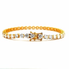 Alexander Beverly Hills 8.25ct Diamond 3-Prong Tennis Bracelet Yellow Gold