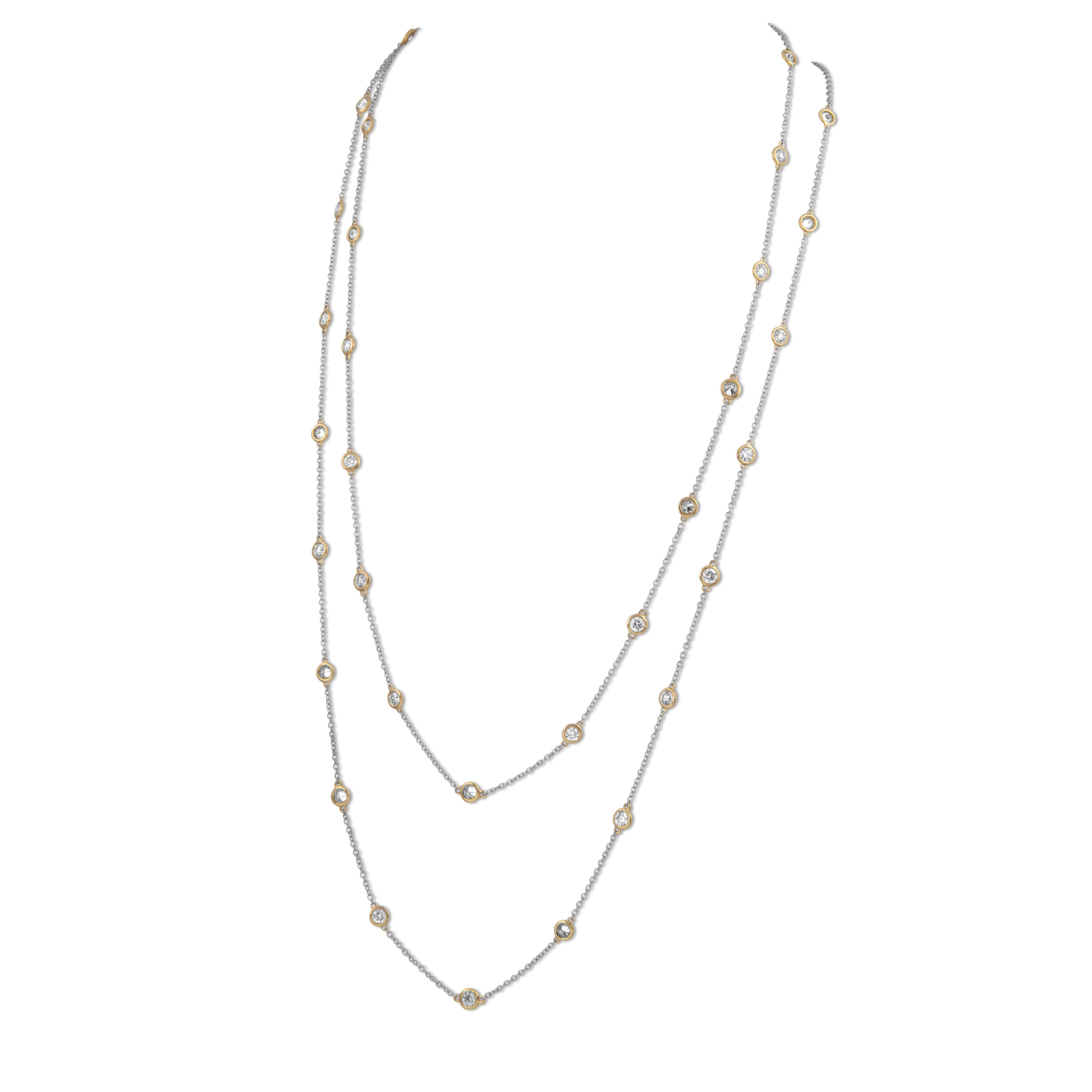 Modern Alexander Beverly Hills 8.34ct Diamonds by the Yard 18k White Gold 52in For Sale