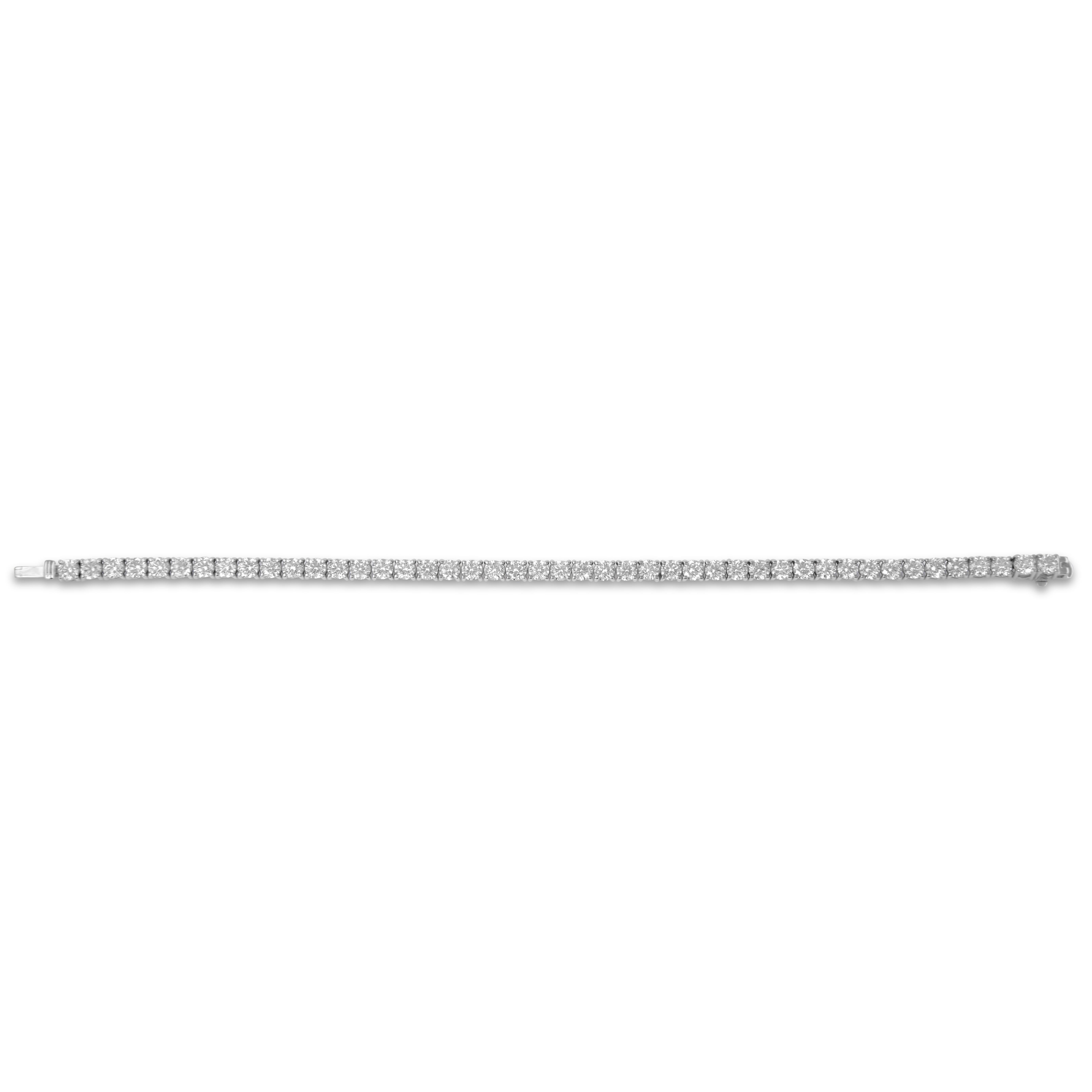 Contemporary Alexander Beverly Hills 8.56ct Diamond D color Tennis Bracelet White Gold For Sale