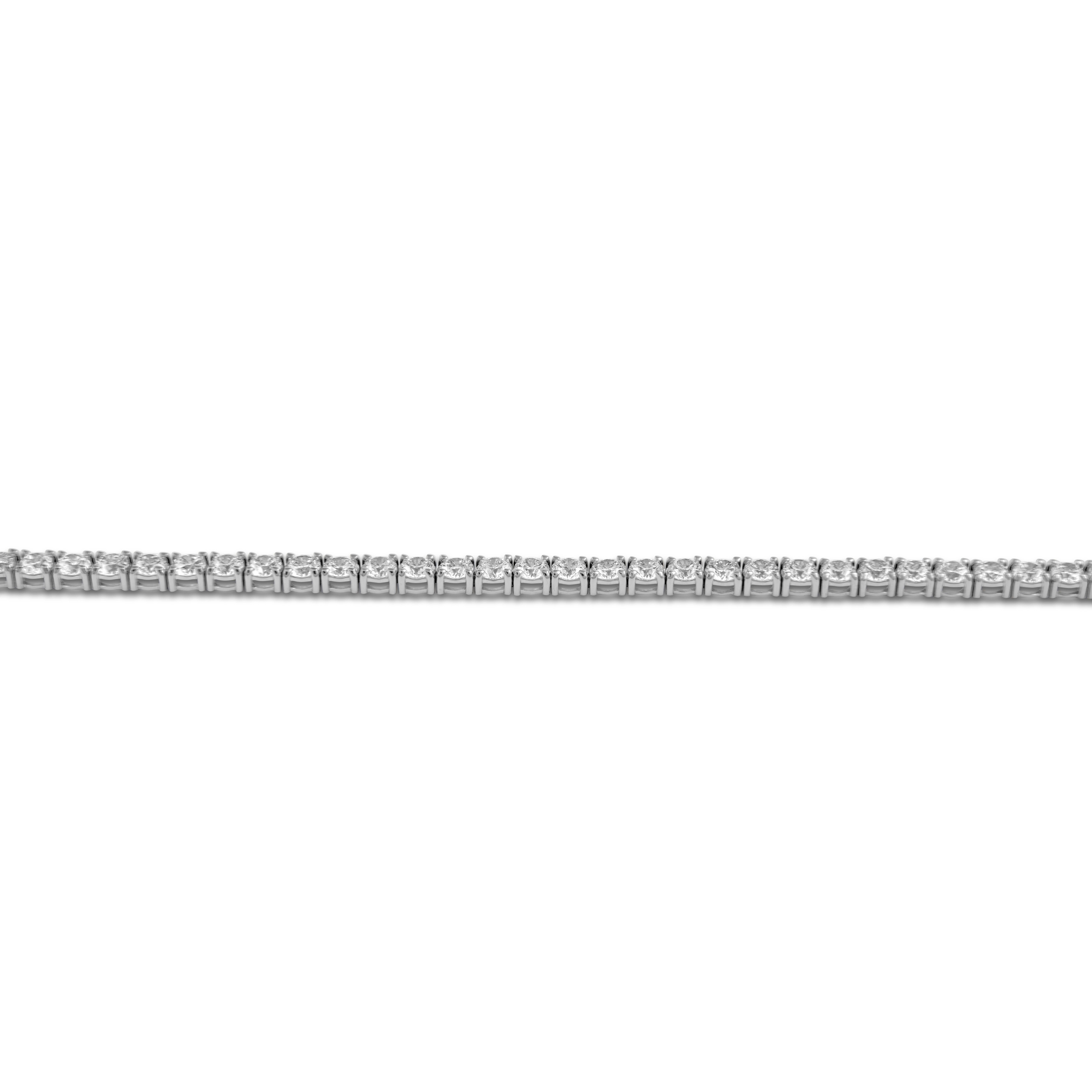 Round Cut Alexander Beverly Hills 8.56ct Diamond D color Tennis Bracelet White Gold For Sale