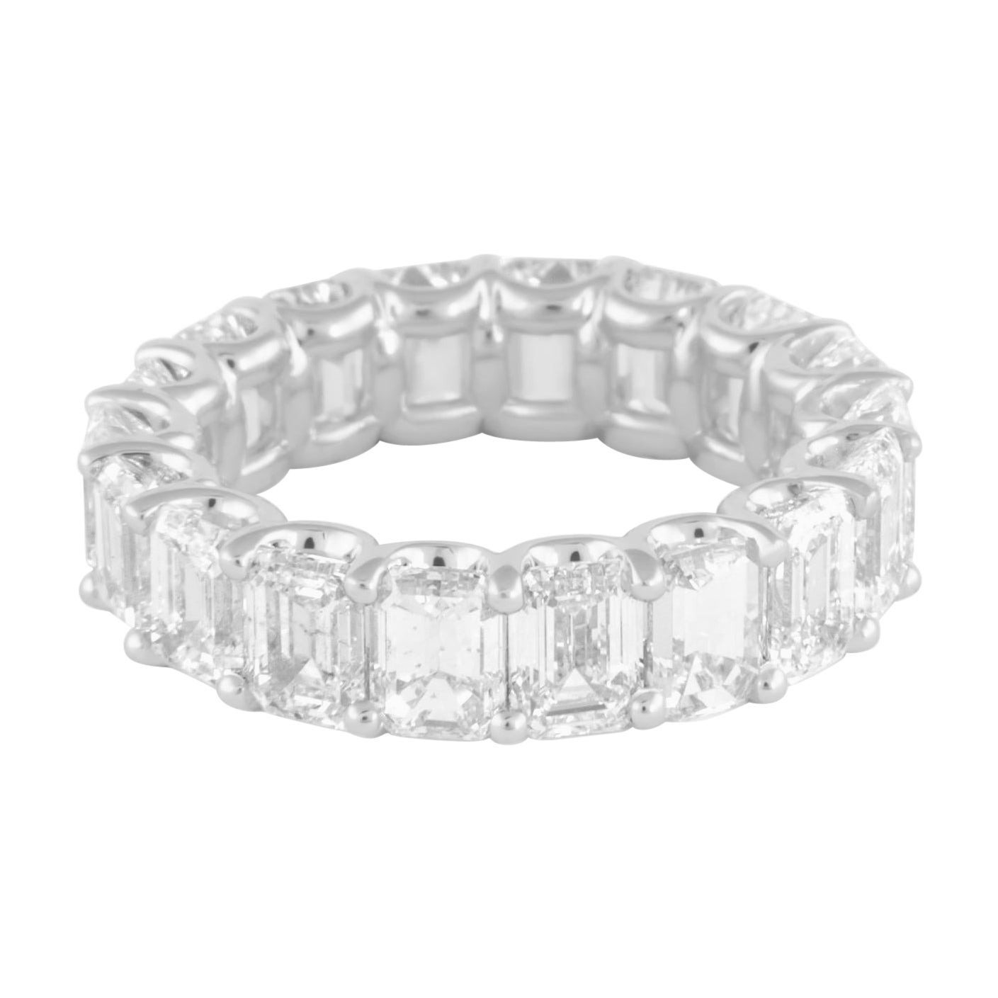 Alexander Beverly Hills 8.66ct Emerald Cut Diamond Eternity Band 18k s.6